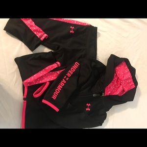 Toddler girls under armour capris with jacket